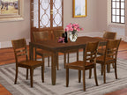 East West Furniture LYFD7-ESP-W Lynfield 7 Piece Kitchen Set Consist of a Rectangle Table with Butterfly Leaf and 6 Dining Room Chairs, 36x66 Inch