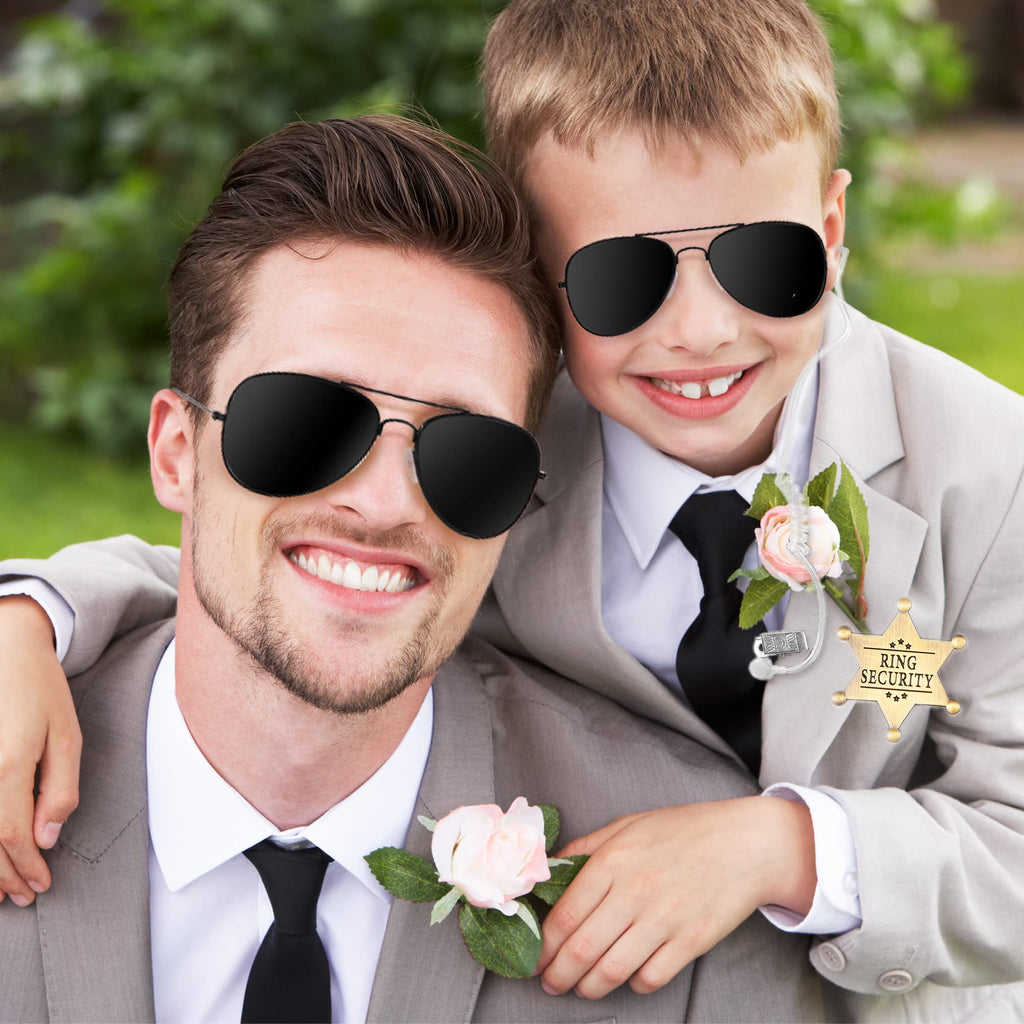 Ring Wedding Bearer Security:Ring Wedding Security Set Sun Glasses + Earpiece Cosplay + Ring Badge Ring Box Bearer For Kids Outf