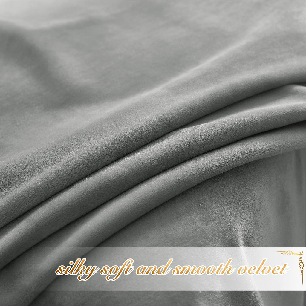 Nicetown Super Soft Velvet Curtains 84 Inches, Sound Reducing Cold Heat Insulated Heavy Matt Room Darkening Drape Panels For Liv