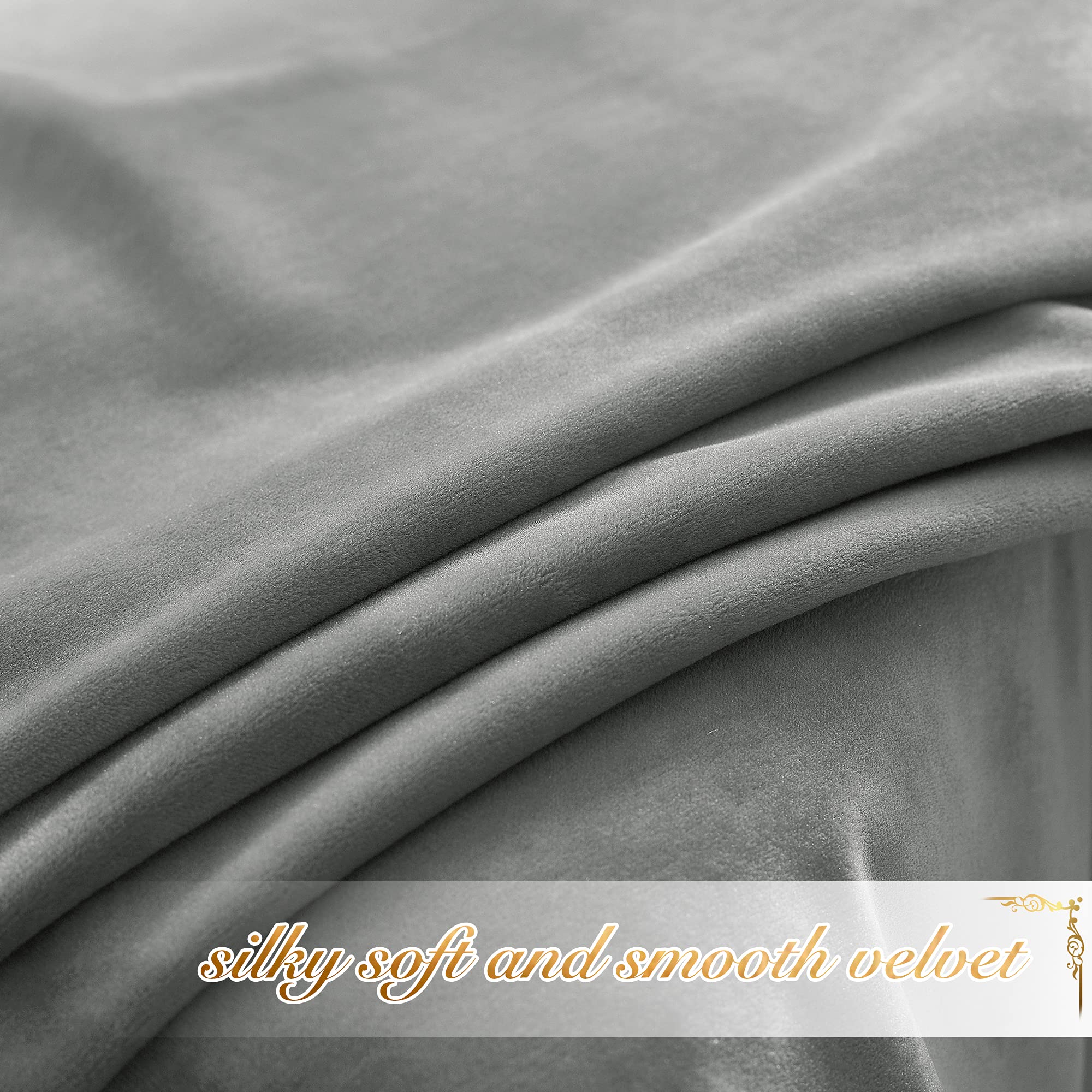 Nicetown Super Soft Velvet Curtains 84 Inches, Sound Reducing Cold Heat Insulated Heavy Matt Room Darkening Drape Panels For Liv
