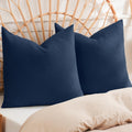 Phf 100% Cotton Waffle Weave Euro Shams 26' X 26', No Filling, 2 Pack Elegant Home Decorative Euro Throw Pillow Covers For Bed Couch Sofa, Dark Navy