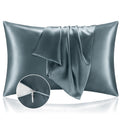 Bedelite Satin Pillowcase With Zipper 2 Pack, Space Grey Pillow Cases Standard Size, Super Soft And Cooling Similar To Silk Pill