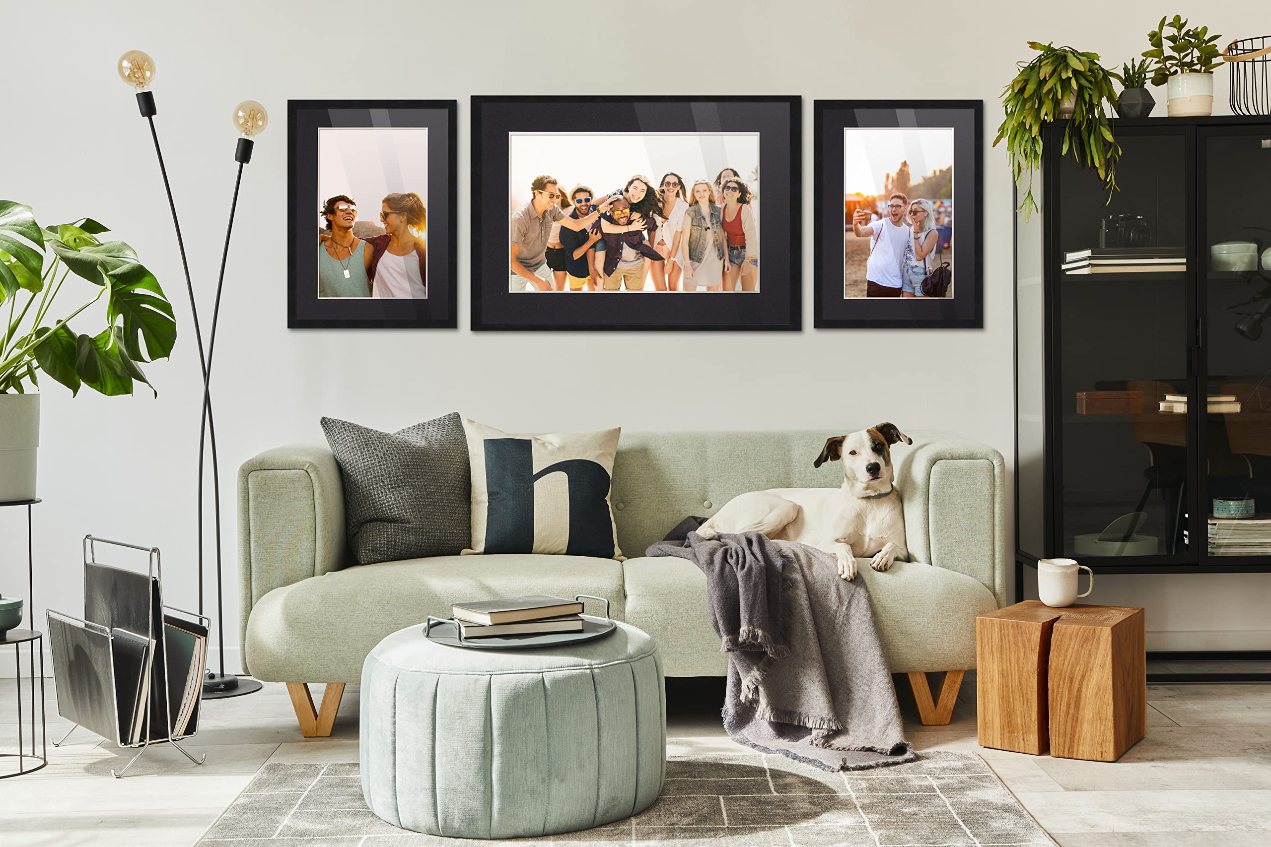 Countryarthouse 13X17 Frame Black Wood With Black Mat | 15X19 Frame Matted To 13X17 | Display Your Picture Under Uv Acrylic Shat
