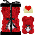 Double Couple Gift for Mom Women-Rose Cute Bear - Rose Adorable Teddy Artificial Bear - Best Gift for Valentines Day, Mothers Da