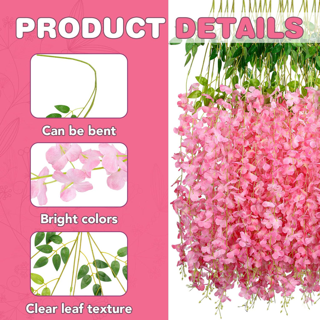 Alotiki Wisteria Hanging Flowers,Hanging Flowers,Wisteria,Fake Hanging Flowers,Fake Wisteria,Hanging Flowers For Decoration, Wed