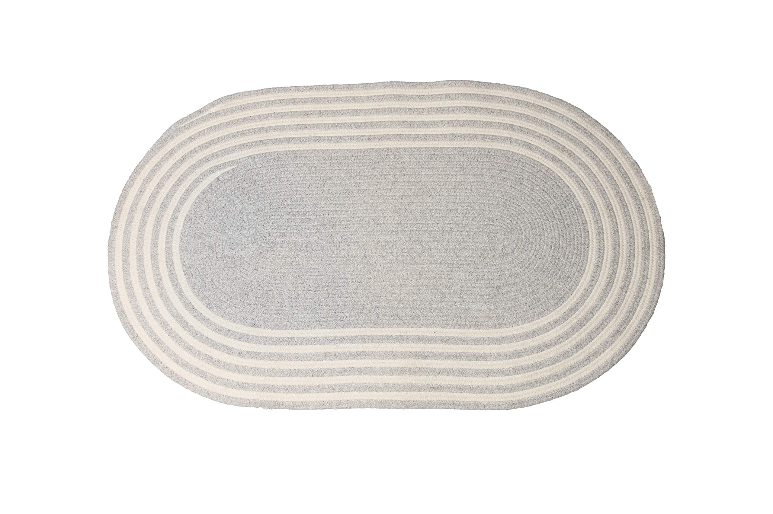 Colonial Mills Narragansett Braided Area Rug, 4X6, Gray
