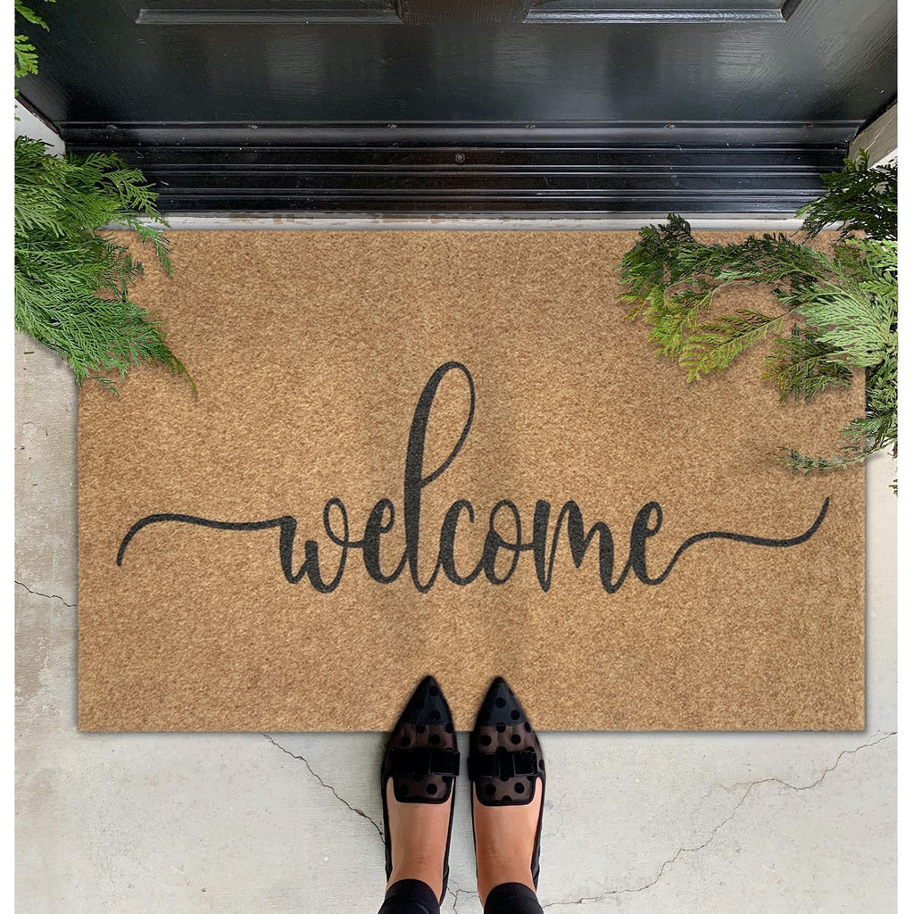 Mwazzll Large Welcome Mat Outdoor Indoor Non Slip Doormat Durable Easy To Clean Super Absorb Mud Front Door Mats For Entrance,Pa