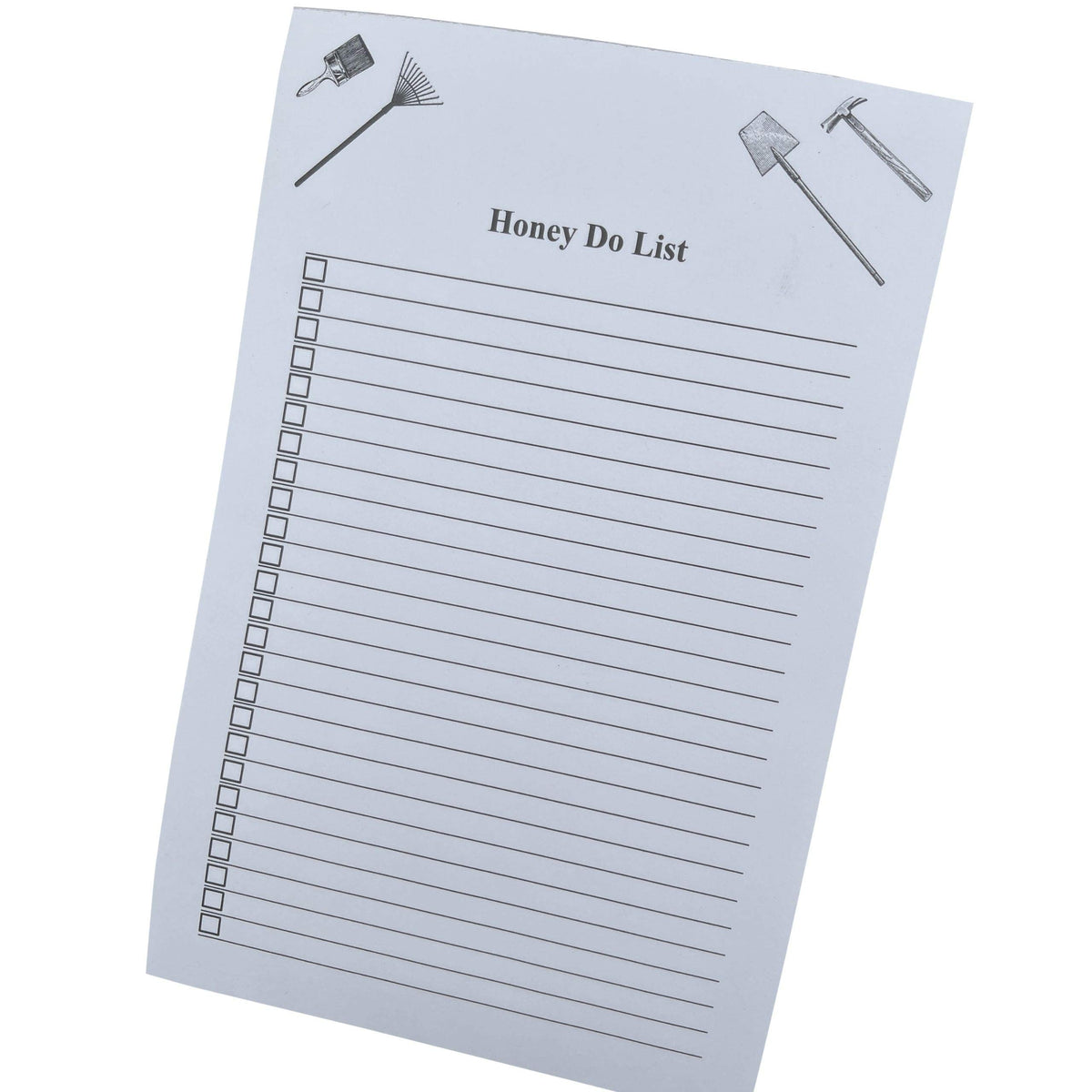 Honey Do List Pad - Household Chore List Notepad - (75 Sheets, 5.5    X 8.5   ) Tools, Paint Brush, Rake, And Shovel