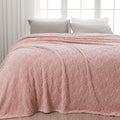 Newcosplay Super Soft King Blanket Dusty Pink Love Premium Silky Flannel Fleece 3D Heart Checkered Lightweight Bed Blanket All S
