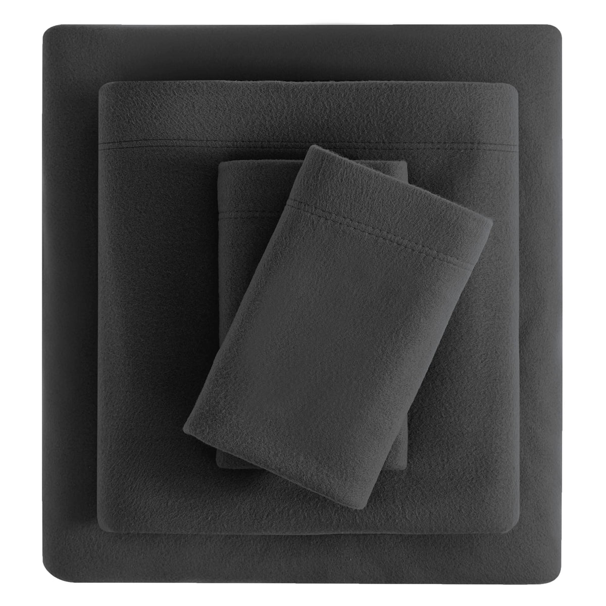 Viviland Plush Micro Fleece Queen Bed Sheet Set - Soft Polar Fleece Velvet Sheets - Extra Warm Winter Flannel Bed Sheets With De