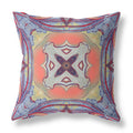 HomeRoots 18â€ Purple Orange Geo Tribal Suede Throw Pillow