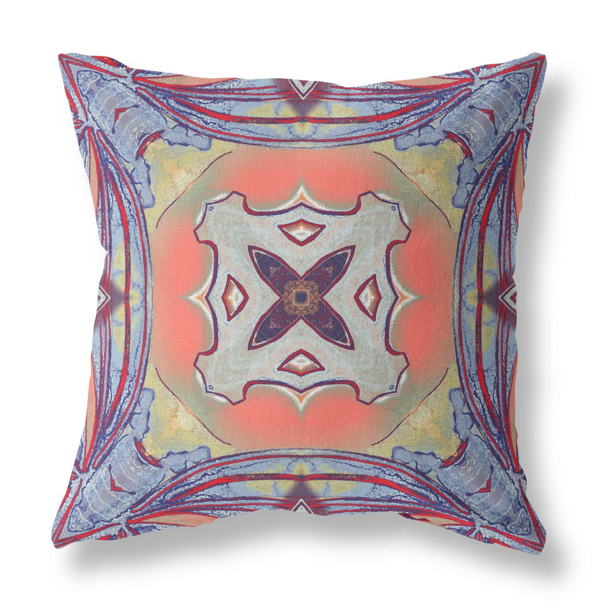 HomeRoots 18â€ Purple Orange Geo Tribal Suede Throw Pillow