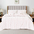 Elegant Comfort Ultra Soft 4-Piece 100% Turkish Cotton Flannel Sheet Set - Holiday Christmas Flannel Sheets, Warm And Cozy Premium Quality, Deep Pocket Fitted Sheet- Twin, Red Stars