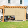 Coarbor Outdoor Roll Up Shades Blinds For Pergola Porch Balcony Deck Roller Shade Screen 6'W X 9'L Hollow Out Beige
