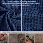 Phf 100% Cotton Waffle Weave Blanket Twin Size 66'X90' - Lightweight Washed Soft Breathable Blanket -Great Blanket Layer For Couch Bed Sofa - Elegant Aesthetic Roome Decoration - Navy Blue/Bright Blue
