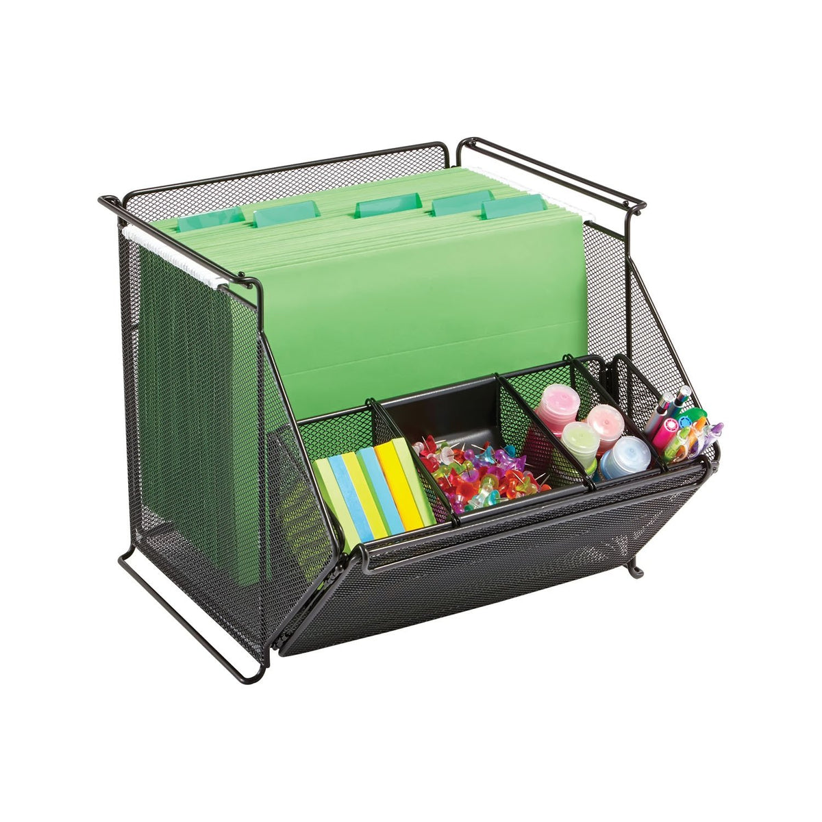 Safco 2164BL Onyx Mesh Stackable Storage Bins, (Qty. 1), Black