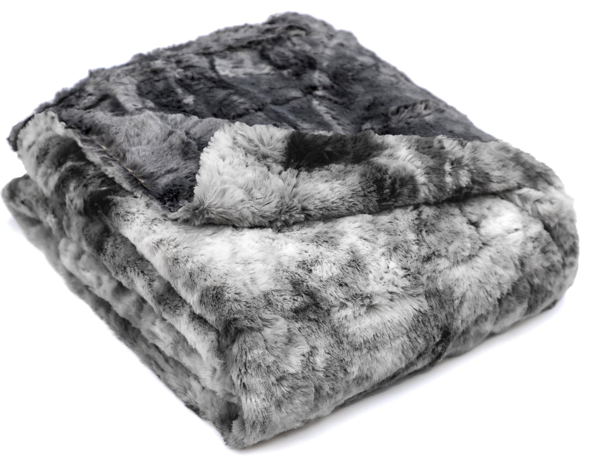 Wolf Creek Blanket Doublesoft - Oversized Faux Fur Throw Blanket, 50'X65' Gray Soft Fuzzy Fluffy Cozy Plush Furry Comfy Warm H