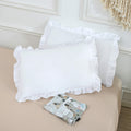 Moonxhome Ruffled Pillow Shams, Pack Of 2 Edge Ruffled Pillow Cases 100% Brushed Microfiber Standard Size Bedding Pillow Covers
