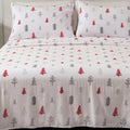 Great Bay Home 4 Piece 100% Turkish Cotton King Holiday Flannel Sheet Set | Cotton Christmas Bedding Sheets & Pillowcases | Warm