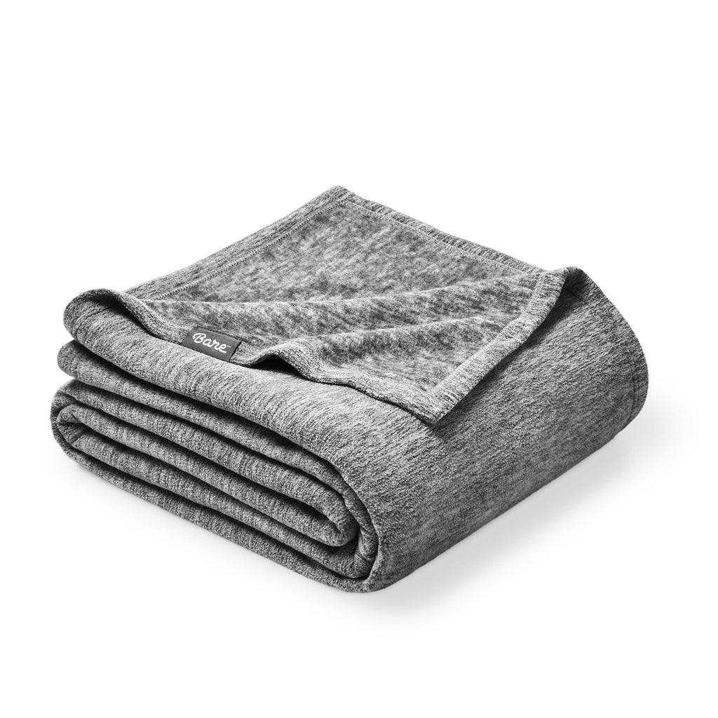 Bare Home Polar Fleece Blanket - King Blanket - Heathered Light Grey - Warm & Cozy - Premium Fleece - Blanket for Bed, Camping, 