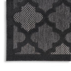 Nourison Easy Care Indoor/Outdoor Charcoal Black 2' X 6' Area Rug, Easy Cleaning, Non Shedding, Bed Room, Living Room, Dining Room, Backyard, Deck, Patio (2X6)