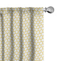 Ambesonne Yellow and White Window Curtains Pack of 2, Hexagonal Pattern Honeycomb Beehive Simplistic Geometrical Monochrome, Lig