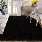 ORINOVA Black Rugs for Living Room 8x10 Area Rugs for Bedroom Shag Washable Faux Sheepskin Fuzzy Fur Rug Large Boho Nursery Rug