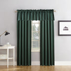 Sun Zero Barrow Energy Saving Rod Pocket Window Curtains, 54' X 95, Everglade Green, Set Of 2