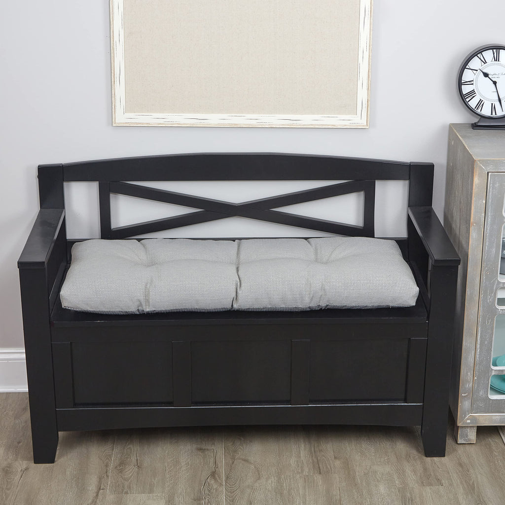Klear Vu The Gripper Omega Non-Slip Tufted Bench Cushion For Indoor Furniture, Entryway Storage, Bay Window, Corner Nook Or Piano Seat, 35 Inches, 04 Gray