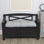 Klear Vu The Gripper Omega Non-Slip Tufted Bench Cushion For Indoor Furniture, Entryway Storage, Bay Window, Corner Nook Or Piano Seat, 35 Inches, 04 Gray