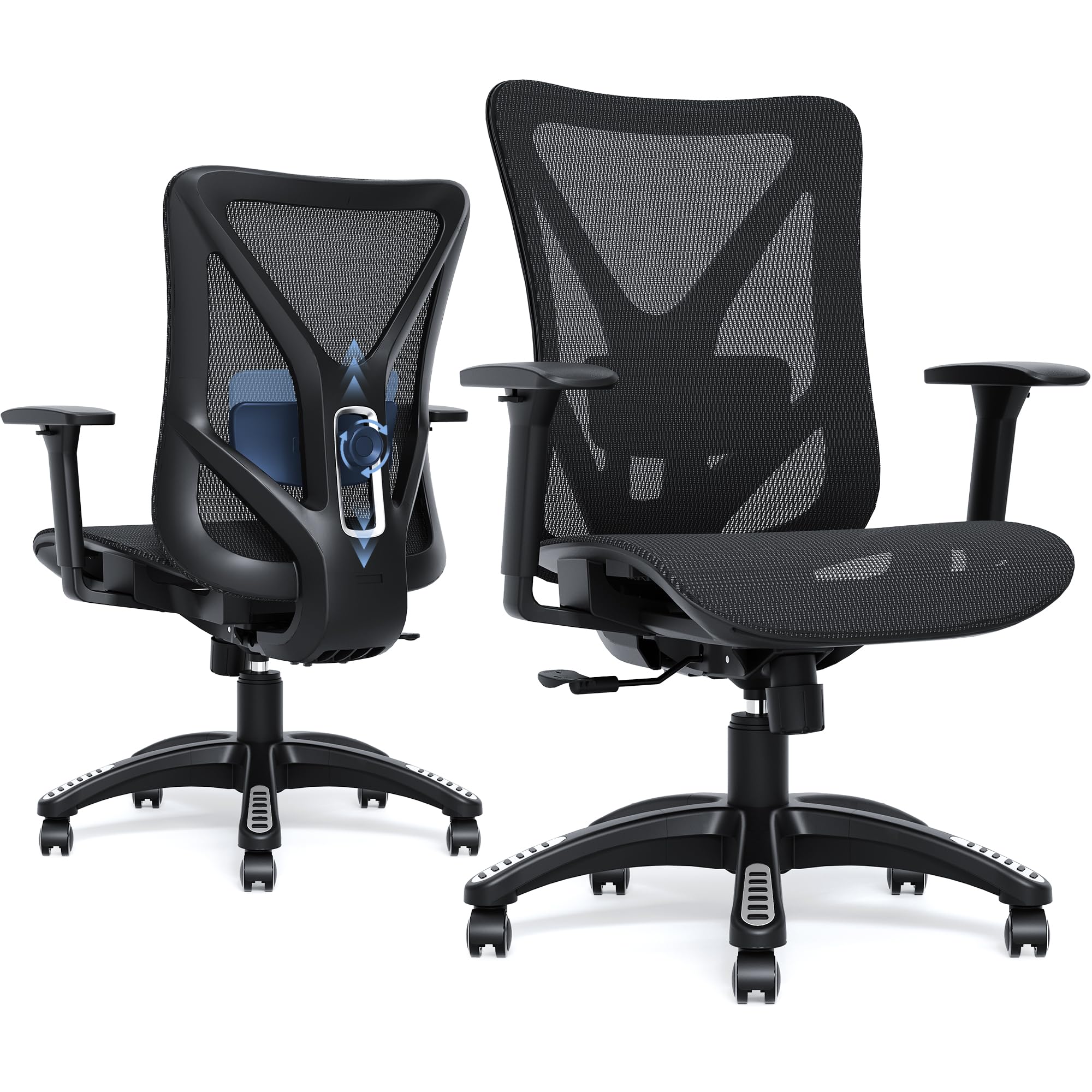 Molents Ergonomic Office Chair, Mesh Computer Desk Chairs With Adjustable Lumbar Support, 3D Armrests, Tilt Function, Comfy Wide
