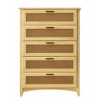 Woodpeckers Furniture And Mattress Pine Wood Chest with Rattan Drawers (Natural)