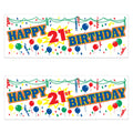Beistle , 2 Piece Happy 21st Birthday Sign Banners, 5 x 21