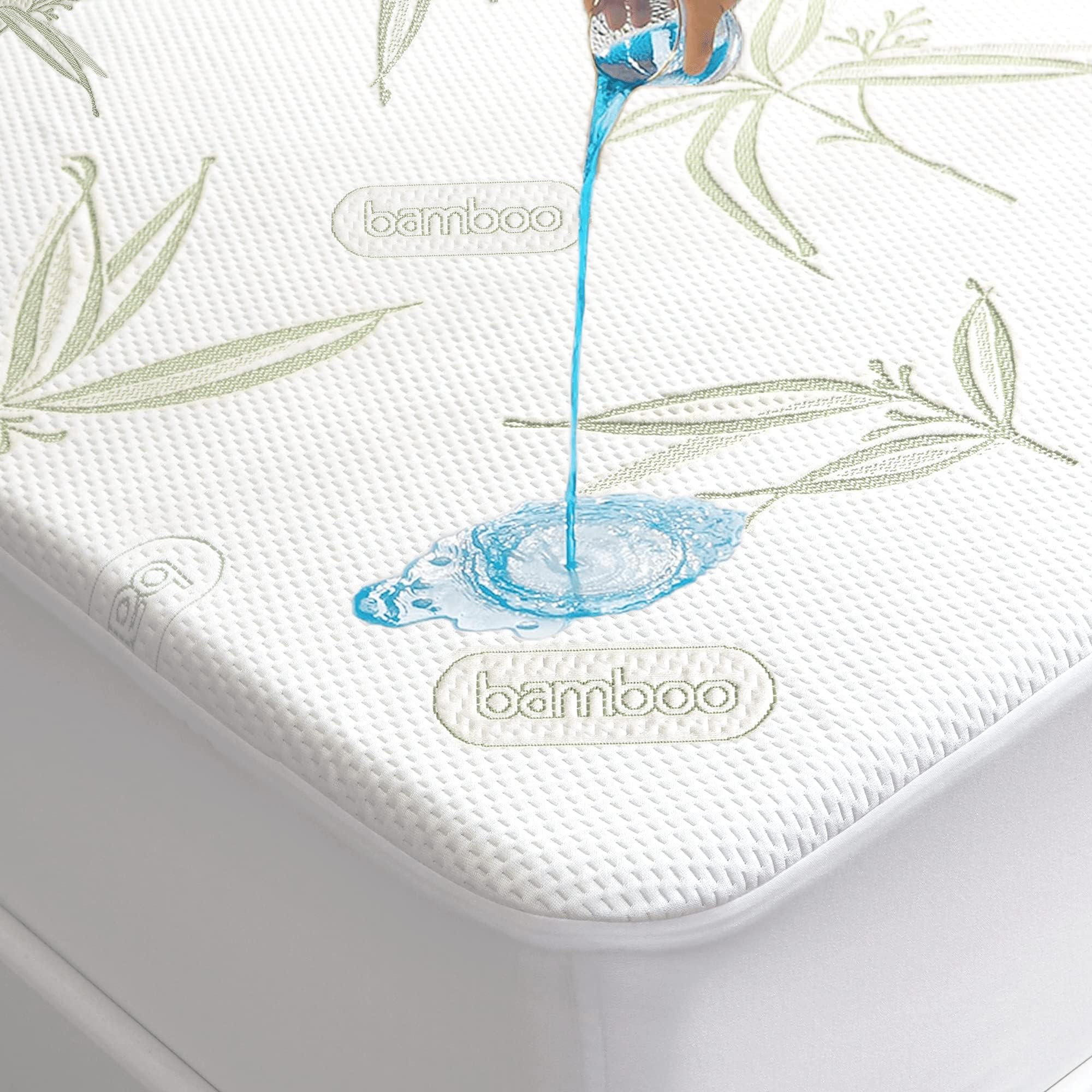 Full Size Waterproof Mattress Protector, Premium Cooling Viscose From Bamboo Mattress Pad, Breathable, Noiseless, Cooling & Mach