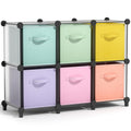 Sorbus 6 Cube Storage Organizer with 6 Fabric Bins (Clear)