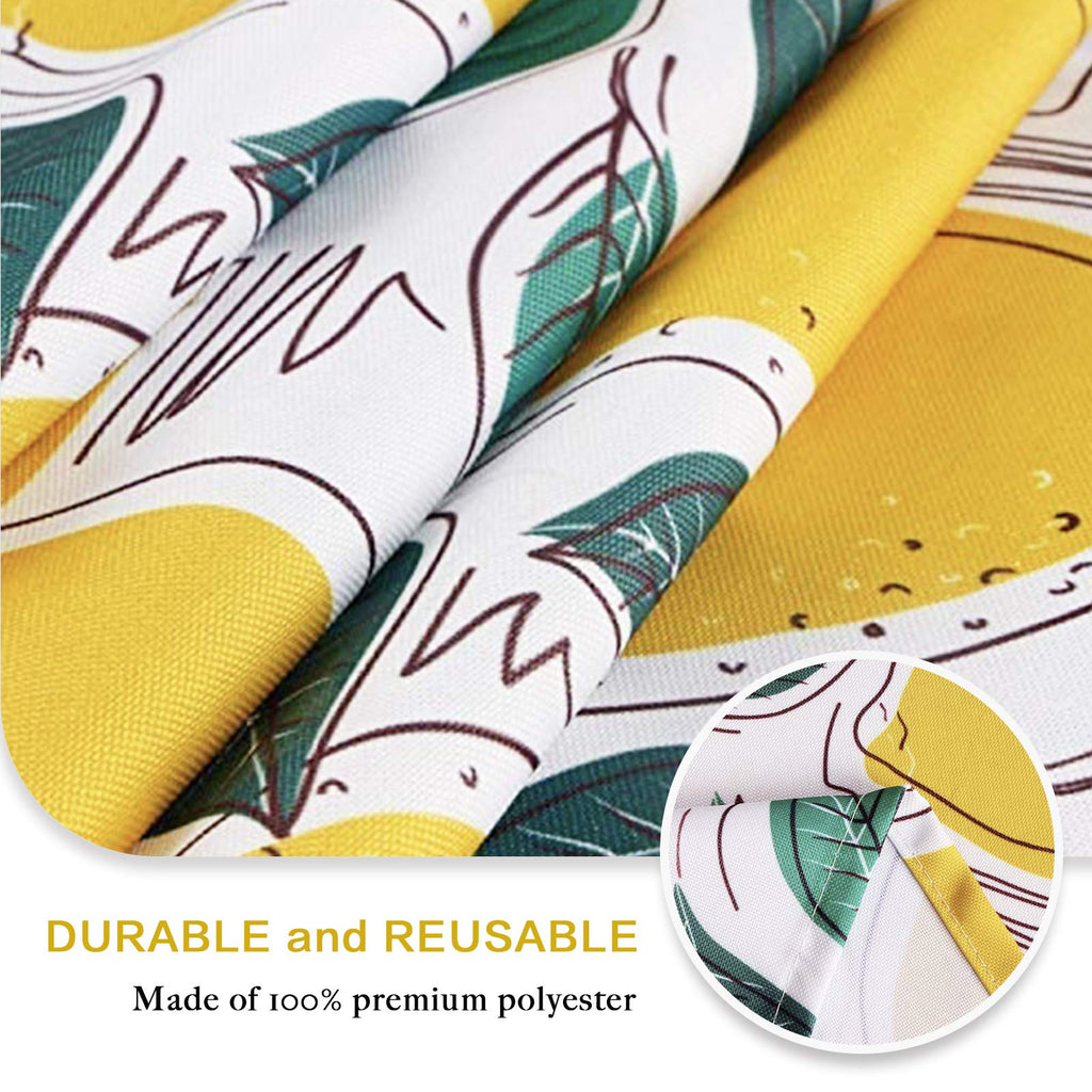Umineux Outdoor Tablecloth With Umbrella Hole And Zipper, Spring/Summer Waterproof Table Cover For Picnic/Bbq/Garden(60' Round,Lemon)