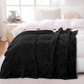 Black Throw Blanket 50''  70'' Inches Gifts For Mom Fuzzy 3D Jacquard Decorative Flannel Fleece Super Soft Plush Cozy Blanket Fo