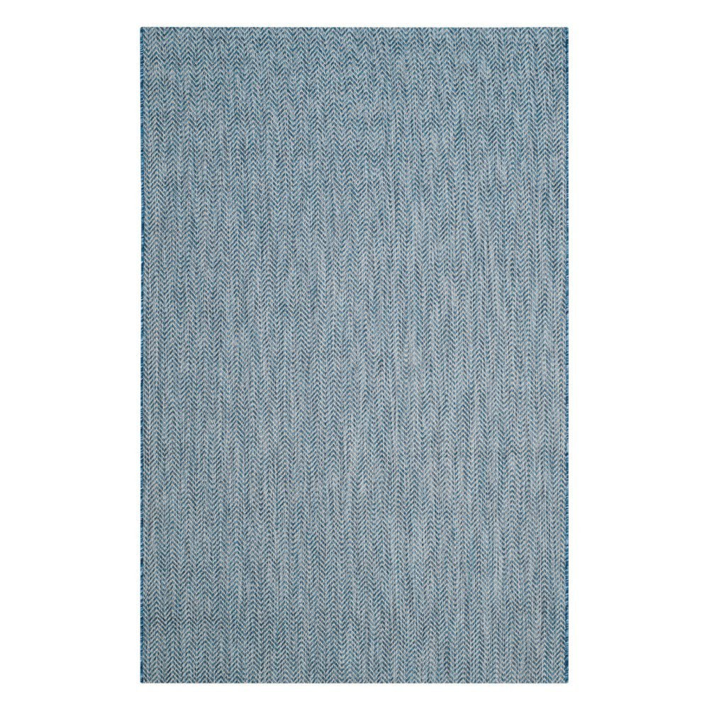SAFAVIEH Courtyard Collection 8' x 11' Navy/Grey CY8022 Indoor/ Outdoor Waterproof Easy-Cleaning Patio Backyard Mudroom Area-Rug