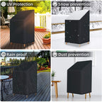 Patio Chair Covers High Back Patio Chair Cover, Stackable Outdoor Covers, Durable 600D Oxford Barstool Chair Covers, Heavy Duty
