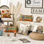 Avoin Colorlife Fall Pumpkin Truck Sunflowers Home Sweet Home Throw Pillow Covers, 12 X 20 Inch Autumn Thankful Grateful Blessed