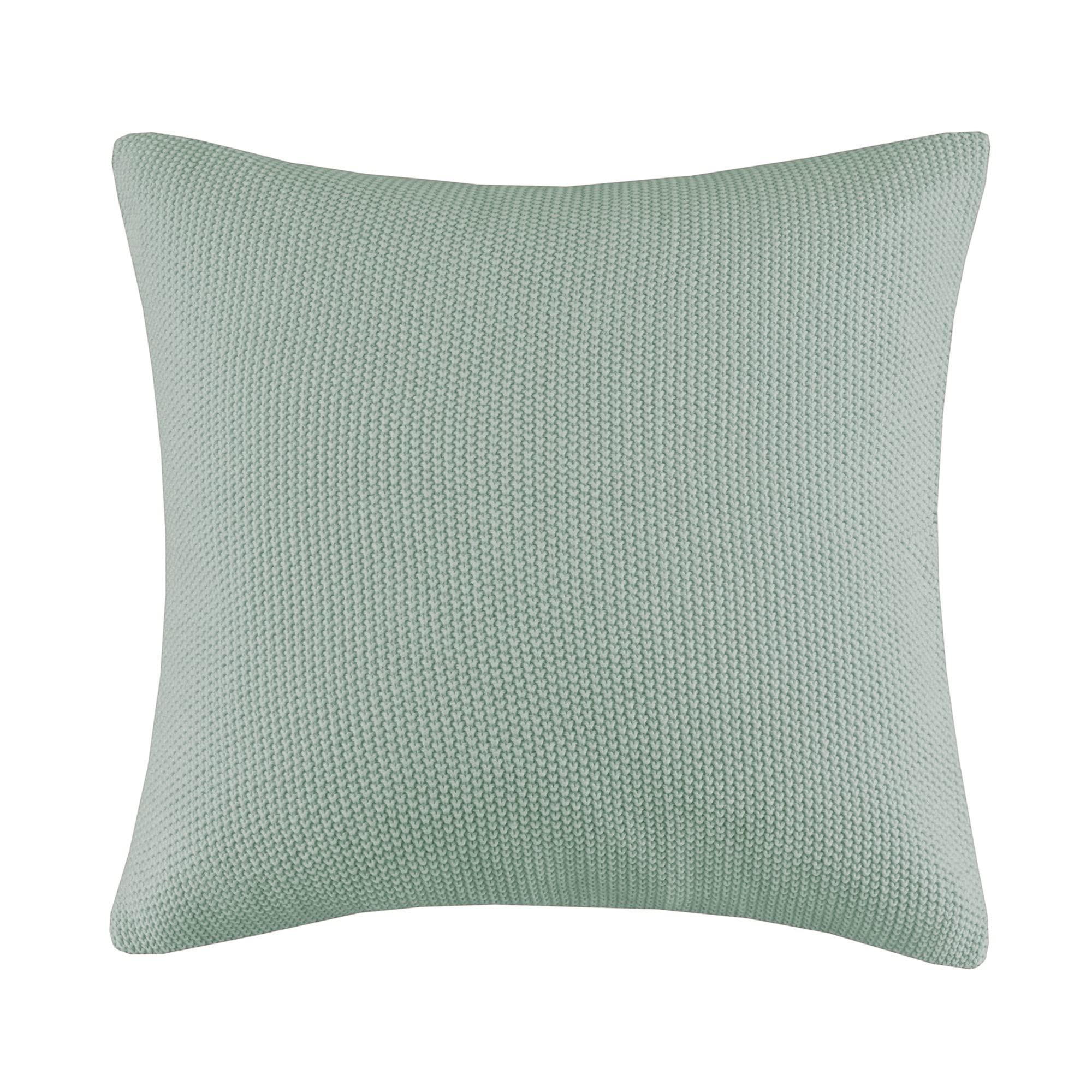 Ink+Ivy Bree Knit Euro Throw Pillow Cover, Casual Square Decorative Pillow, 26X26, Aqua