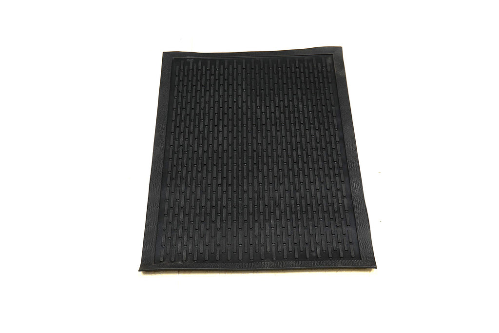 Indoor/Outdoor Hose-Wash Ribbed Design Non-Slip Rubber 2X3 Modern Entryway Mat For Entryway, Patio, Backyard, Garage, 24' X 36', Black Ribbed