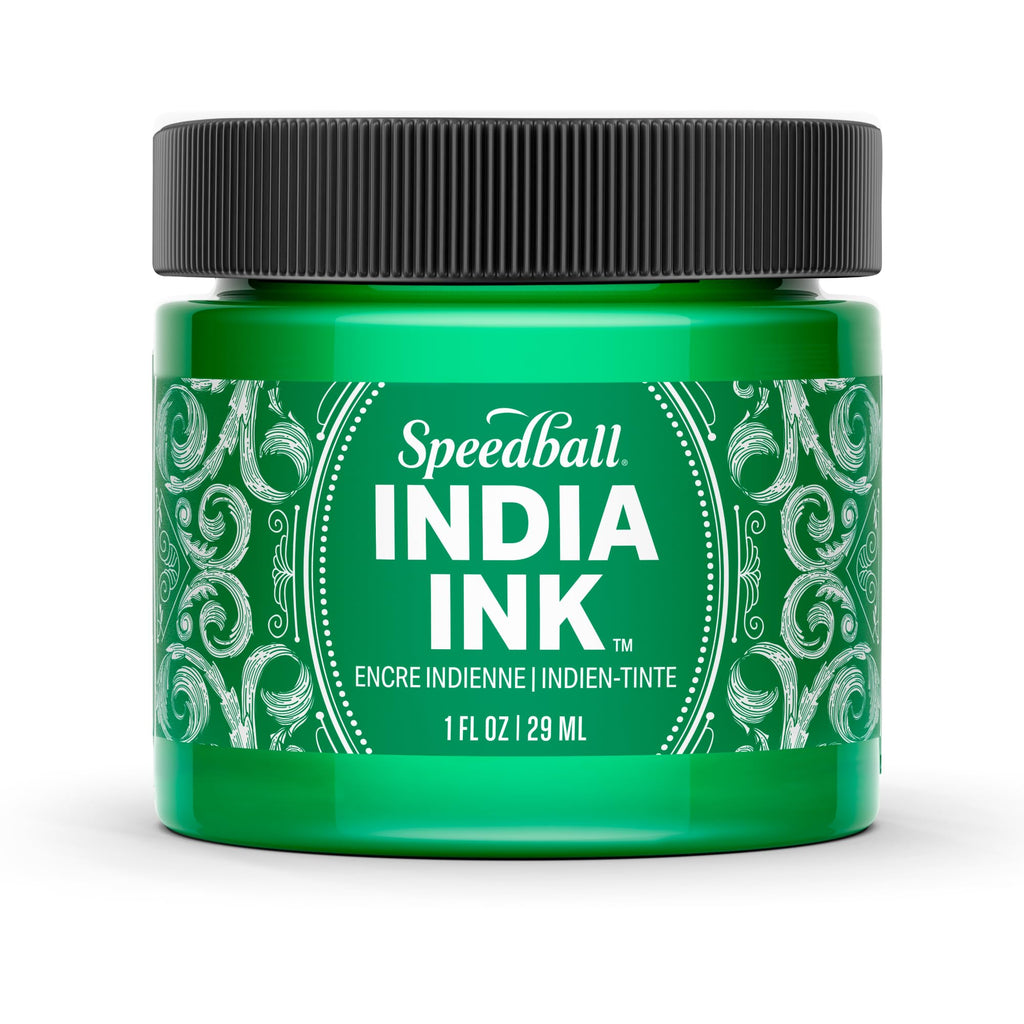 Speedball India Ink, Bright Emerald, 1-Ounce