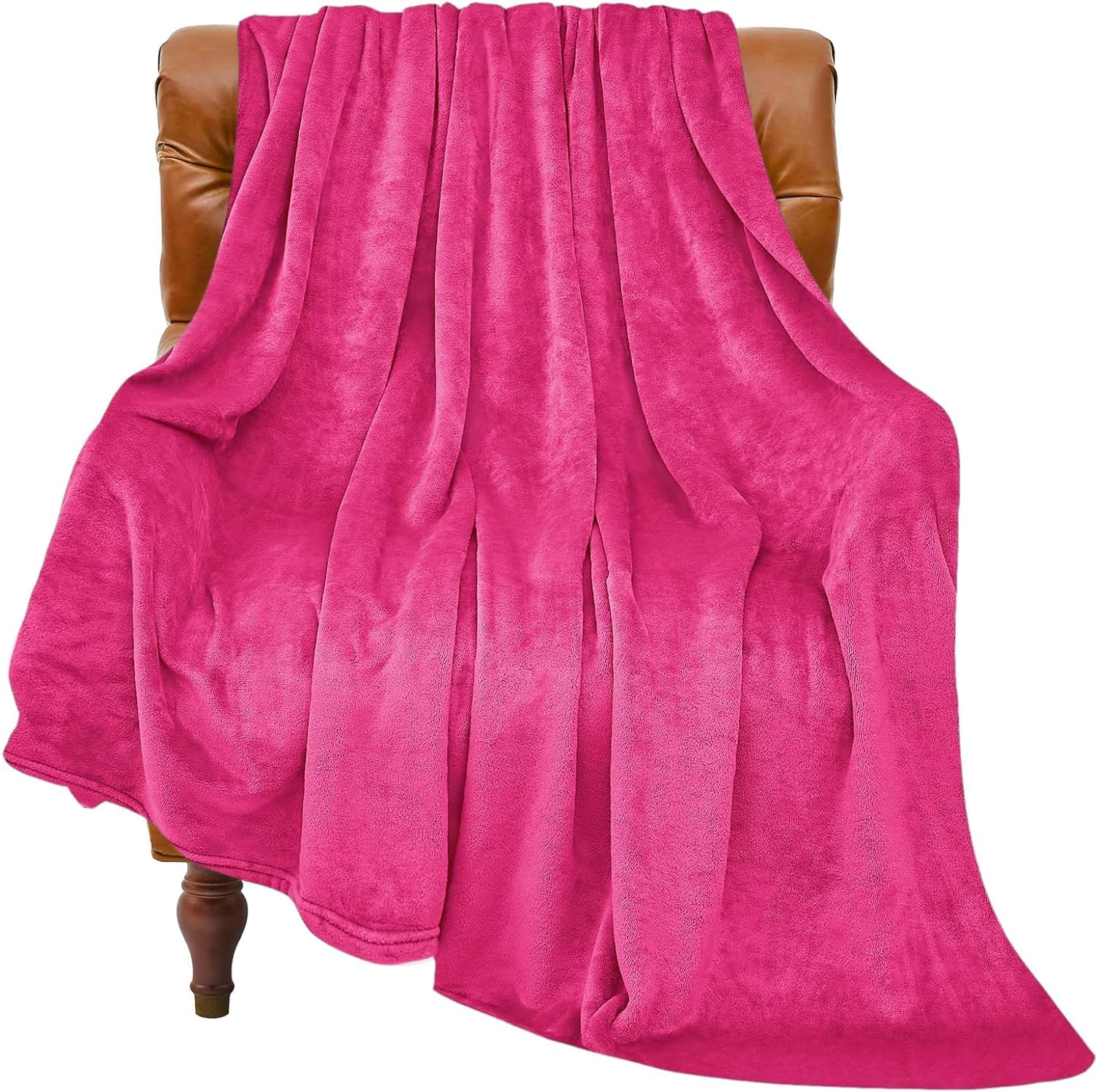 Bedelite Fleece Blanket Hot Pink Throw Blanket For Couch & Bed, Luxury Plush Cozy Fuzzy Blanket 50' X 70', Super Soft Warm Lig