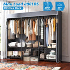 Raybee Heavy Duty Clothes Rack With Cover 800 Lbs Clothing Racks For Hanging Clothes Portable Closet Freestanding Wadrobe Closet