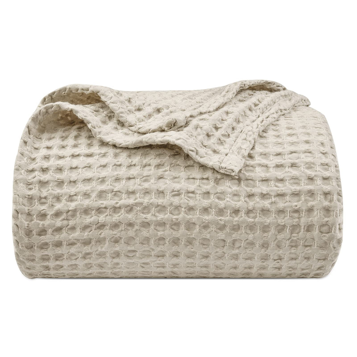 Phf Ultra Soft Waffle Weave Blanket Queen Size 90'X 90'- Washed Lightweight Breathable Cozy Woven Blanket For All Season - Gre