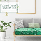 Newwiee 12 Pcs Patio Stretch Sofa Cushion Covers Outdoor Cushion Cover Replacement Couch Slipcover Sofa Seat Cover Flexibility Chair Cushion Cover Porch Patio Furniture Protector (Green,Monstera)