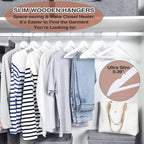 Fairyhaus Wooden Hangers 30 Pack, Smooth Finish Wood Hangers With 360 Swivel Hook And Notches, Slim Wooden Coat Hangers With Pan