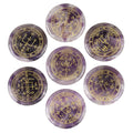 SUNYIK Round Engraved Archangels Gabriel Sigil Talisman Stone Set of 7, Pocket Worry Palm Stones for Healing Reiki Decoration Wi
