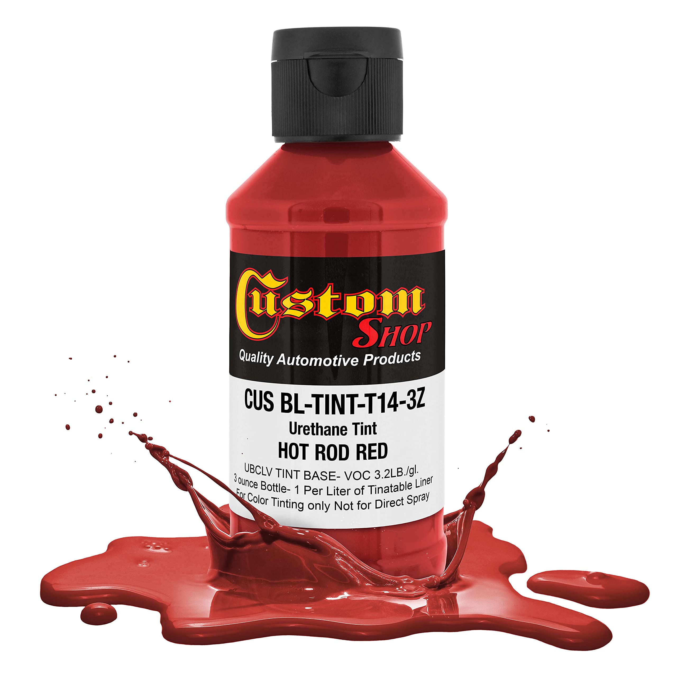 Custom Coat 3 Ounce (Hot Rod Red Color) Urethane Tint Concentrate For Tinting Truck Bed Liner Coatings - Proportioned For Use In